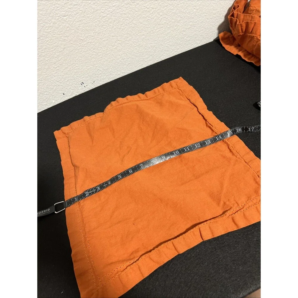 Set Of 8 Vintage Placements Burnt Orange Ruffles Ruffled Reversible Fall